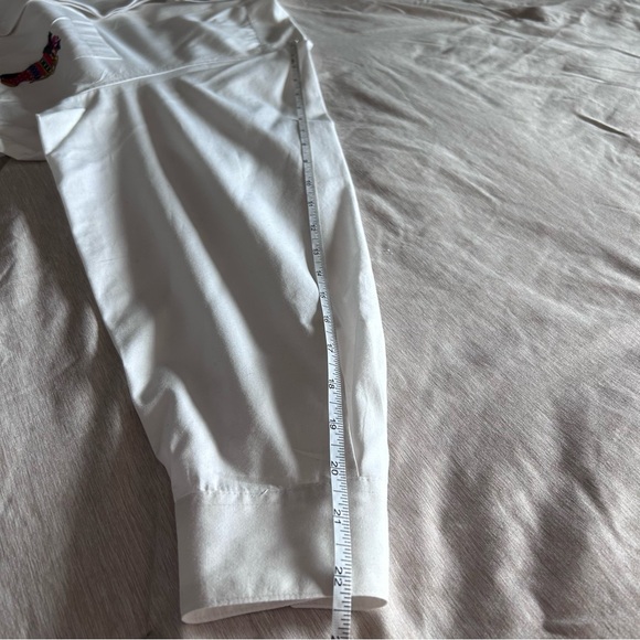 VTG 90s White Women’s Christmas Button Down Shirt Embroidered Pocket Collar - Picture 14 of 14